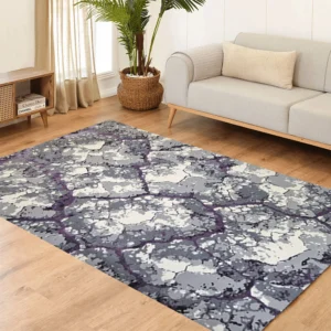 Covor modern living dormitor Milano Bedrock, crem lila