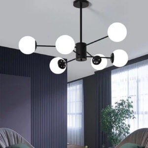 Lustra Cu Abajururi, 6 X E27, Negru