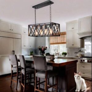 Pendul RFAN, Model 5462-4, Cu 4 Socluri, 4 x E27, Negru