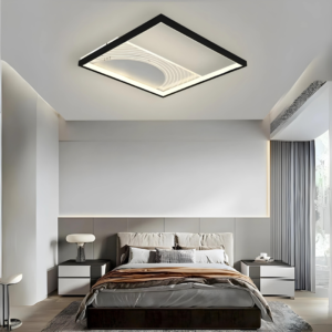 Lustra LED, Cu Telecomanda, 3 Tipuri De Lumina, Intensitate Reglabila, 72W, Negru/Alb