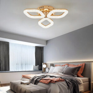 Lustra LED, Cu Telecomanda, 3 Tipuri De Lumina, Intensitate Reglabila, 60W, Auriu