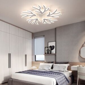 Lustra LED, cu Telecomanda, 3 Tipuri de Lumina, Intensitate Reglabila, 150W, Alb