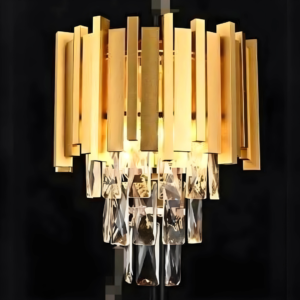 Aplica Textura Cristal, Metal, 2 X E27, Auriu