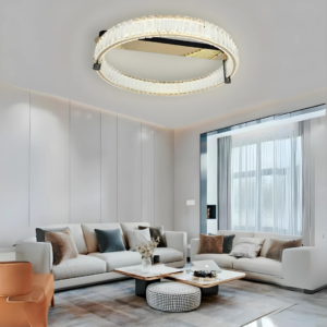 Lustra LED, Cu Telecomanda, 3 Tipuri De Lumina, Intensitate Reglabila, 128W, Auriu