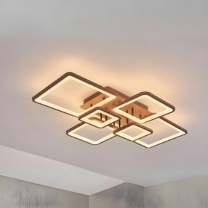 Lustra LED, Cu Telecomanda, 3 Tipuri De Lumina, Intensitate Reglabila, 228W, Maro