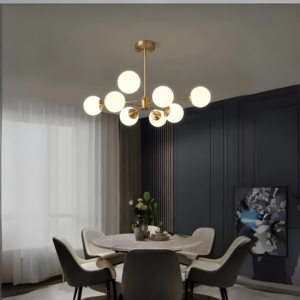 Lustra RFAN, Model 5506/8, Cu Abajururi, 8 X E27, Auriu