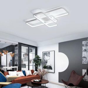 Lustra LED, Cu Telecomanda, 3 Tipuri De Lumina, Intensitate Reglabila, 68W, Alb