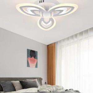 Lustra LED, cu Telecomanda, 3 Tipuri de Lumina, Intensitate Reglabila, 60W, Alb