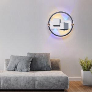 Aplica LED, 3D 3 Tipuri De Lumina, 56W, Alb/Gri