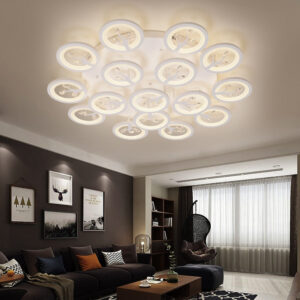 Lustra LED, cu Telecomanda, 3 Tipuri de Lumina, Intensitate Reglabila, 280W, Alb