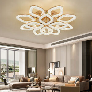 Lustra LED, Cu Telecomanda, 3 Tipuri De Lumina, Intensitate Reglabila, 240W, Auriu