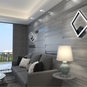 Aplica LED, Cu Telecomanda, 3 Tipuri De Lumina, 20W, Negru