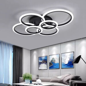 Lustra LED, cu Telecomanda, 3 Tipuri de Lumina, Intensitate Reglabila, 81W, Negru