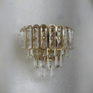 Aplica Textura Cristal, Metal, 2 X E14, Auriu