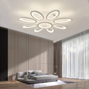 Lustra LED, cu Telecomanda, 3 Tipuri de Lumina, Intensitate Reglabila, 200W, Alb