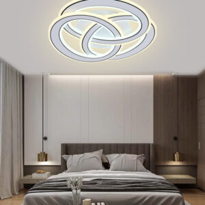 Lustra LED, Cu Telecomanda, 3 Tipuri De Lumina, Intensitate Reglabila, 59W, Alb/Negru