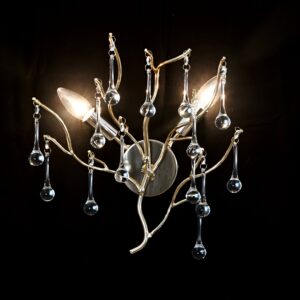 Aplica Textura Cristal, Metal, 2 X E14, Auriu