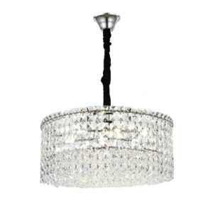 Candelabru RFAN, Model RF7108/400, Textura Cristal, Metal, 5 X E14, Argintiu