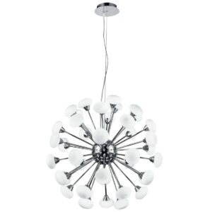 Lustra Tip Pendul RFAN, cu 42 Abajururi, 42 x G9, Argintiu/Alb