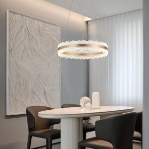 Pendul RFAN, Model T9890/1, Cu Telecomanda, 3 Tipuri De Lumina, Inaltime Reglabila, 144W, Maro
