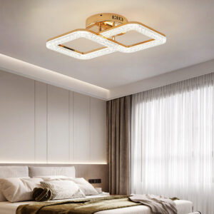 Lustra LED, Cu Telecomanda, 3 Tipuri De Lumina, Intensitate Reglabila, 64W, Auriu