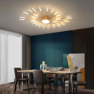 Lustra LED, 3 Tipuri De Lumina, 60W, Auriu