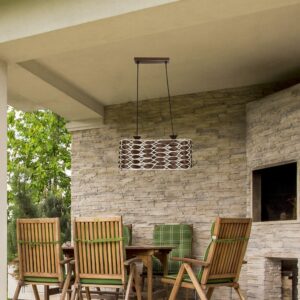 Pendul RFAN, Model 3199-1, cu Abajur, 2 x E27, Inaltime Reglabila, Maro