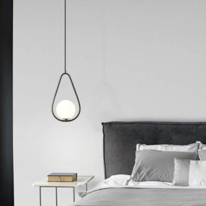 Pendul RFAN, Model ZM82, cu Abajur, 1 X E14, Inaltime Reglabila, Negru