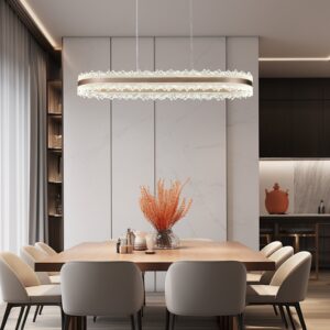Pendul RFAN, Model T9891/1, Cu Telecomanda, 3 Tipuri De Lumina, Inaltime Reglabila, 200W, Maro