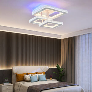 Lustra LED, Cu Telecomanda, 3 Tipuri De Lumina Plus Lumina RGB, Intensitate Reglabila, 164W, Alb
