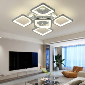 Lustra LED, cu Telecomanda, 3 Tipuri de Lumina, Intensitate Reglabila, 120W, Argintiu