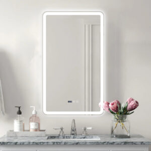 Oglinda LED si Touch, cu Functie Dezaburire si Ceas, 3 Tipuri De Lumina, 60x100 cm, J169 Smack