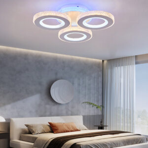 Lustra LED, Cu Telecomanda, 3 Tipuri De Lumina Plus Lumina RGB, Intensitate Reglabila, 122W, Alb