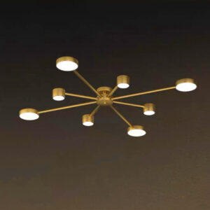 Lustra LED, Cu Telecomanda, 3 Tipuri De Lumina, Intensitate Reglabila, 96W, Auriu