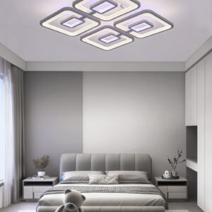Lustra LED, Cu Telecomanda, 3 Tipuri De Lumina Plus Lumina RGB, Intensitate Reglabila, 200W, Gri