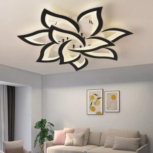 Lustra LED, cu Telecomanda, 3 Tipuri de Lumina, Intensitate Reglabila, 84W, Negru