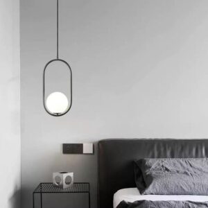 Pendul RFAN, Model ZM81, cu Abajur, 1 X E14, Inaltime Reglabila, Negru