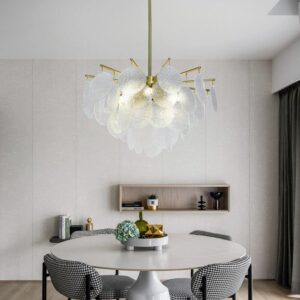 Candelabru RFAN, Model 5557/600, Textura Sticla, Metal, 8 X E14, Auriu