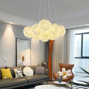 Pendul RFAN, Model 5558-9, Cu 9 Abajururi, 9 x G9, Inaltime Reglabila, Auriu