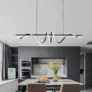 Pendul LED RFAN, Model 1685, cu Telecomanda, 3 Tipuri De Lumina, Inaltime Reglabila, 57W, Negru