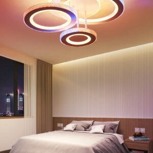 Lustra LED, Cu Telecomanda, 3 Tipuri De Lumina Plus Lumina RGB, Intensitate Reglabila, 96W, Alb