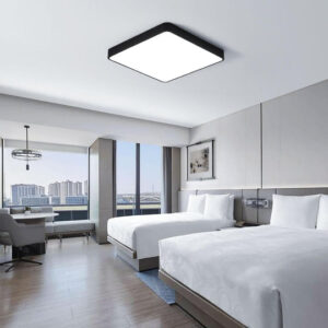 Plafoniera LED RFAN, Patrata, Mat, 40W, Lumina Rece, 6500K, Negru