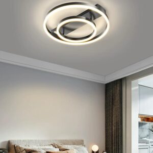 Lustra LED, cu Telecomanda, 3 Tipuri de Lumina, Intensitate Reglabila, 42W, Negru