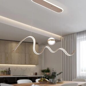 Pendul LED RFAN, Model 2076, Cu Telecomanda, 3 Tipuri De Lumina, Inaltime Reglabila, 97W, Gri