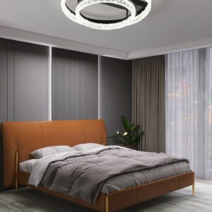 Lustra LED, cu Telecomanda, 3 Tipuri de Lumina, Intensitate Reglabila, 144W, Negru