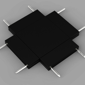 Conector Forma X, Sina Magnetica Aplicata Slim, Negru