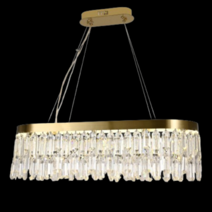 Candelabru LED RFAN, Model 9137/800*300, Textura Cristal, Metal, 74W, Auriu