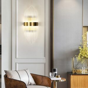 Aplica LED, Textura Cristal, 3 Tipuri De Lumina, 24W, Auriu