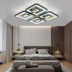 Lustra LED, Cu Telecomanda, 3 Tipuri De Lumina Plus Lumina RGB, Intensitate Reglabila, 200W, Negru