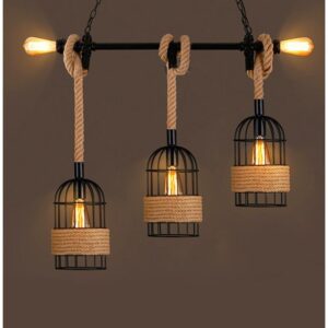 Pendul Rustic RFAN, Model 8398-3P, 5 X E27, Inaltime Reglabila